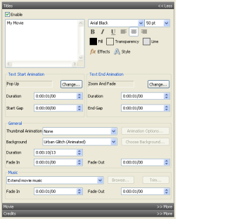 
 Editing text, music, animations and much more